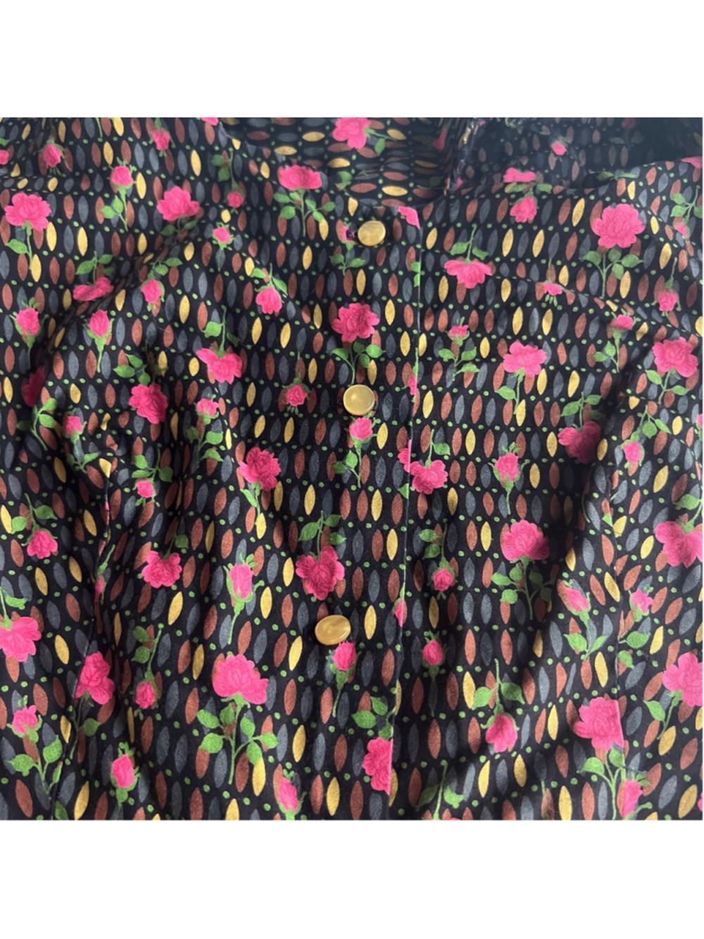 Vintage 90s Cottagecore Floral Button Front Dress Teacher Prairie Whimsigoth - Picture 5 of 12